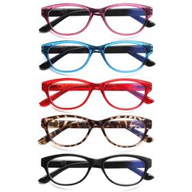 B0cgly41g6 Sigvan 5-pack Ladies Cat Eye Blue Light Reading Glasses Spring Hinge