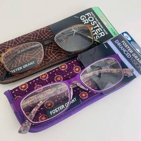 Simply Specs 193033312131 Lot Of 2 Foster Grant Enhanced Vision Reading Glasses With Free Case 1.50
