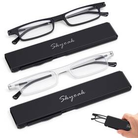 B0dhgjjpwk Skyoak 2-pack Ultra-thin Folding Reading Glasses Women Men Tr90 Blue Light Blocker