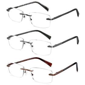 2.50x Snana 710050857645 Xtrytrui Rimless Reading Glasses For Men Women Anti Uv Blue Light Readi