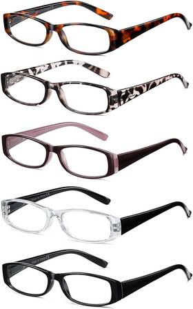 Soctick 445040752749 Reading Glasses Blue Light Blocking 5-pack Elegant Computer Readers Fo