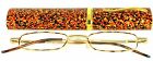 Srtorts2.00 Reading Glasses Metal Frame Tortoise Reader Match Case Hinged