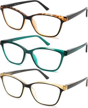 Startonyou 445018495425 Reading Glasses For Women 3-pack Blue Light Computer Eyeglasses Cat-eye Fashio