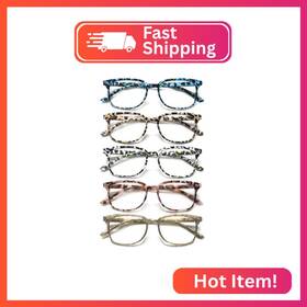 Hn025 Stastend 5 Pack Reading Glasses Blue Light Blocking For Women Computer Readers W