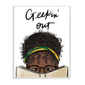 Ad-961 Stupell Industries 13x19 Geekinft Out Phrase Woman Reading Book Designed By Anna Quach Wall Plaque 13