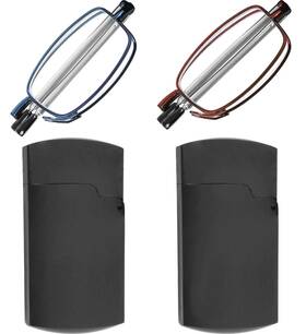 B08128qzzr Success Eyewear 2-pair Folding Reading Glasses Blue Burgundy Unisex With Cases