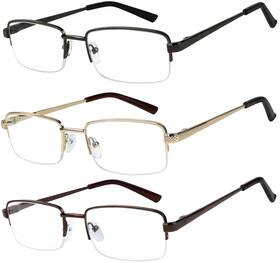Sc-7029b Success Eyewear Sc-7029b- 1.5b Reading Glasses Set Of 3 Half Rim Metal For