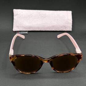 0518-102625-19.98 Sun Readers Rons Optical Sunshelby 2.50 Tort And Pink Used With Pouch