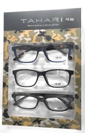 Tahari 781268873833 Premium 3-pack Reading Glasses Multi Color 2.00 Blue/black/green