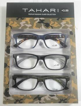 Tahari 781268873857 Premium 3-pack Reading Glasses Multi Color 3.00 Blue/black/green