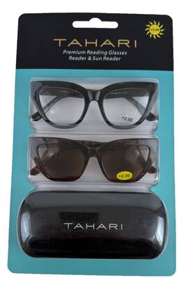 Tahari 781268874311 Premium New 2-pack Reading Glasses And Sun Readers In 2.00 Strength