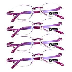 Teraise 727380170078 4pcs Reading Glasses For Women Anti-blue Light Diamond-cut De