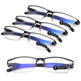 Teraise 786592112825 4pcs Fashion Anti-blue Light Reading Glasses Men Women Computer Reade