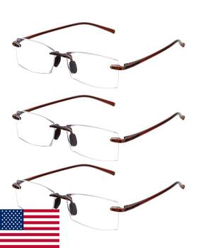 B0cyw9kxk7 Teraise Rimless Reading Glasses 3-pack Lightweight Frameless Blue Light Blocker