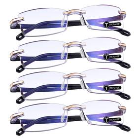 Hz-802-4pcs-100 Teraise 4pcs Reading Glasses For Men Anti-blue Light Diamond-cut Desi