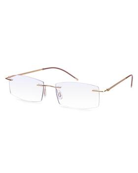 T-609-gold-200 Teraise Rimless Reading Glasses For Men Women Lightweight Metal Clear Readers