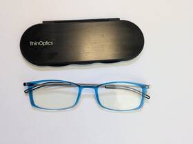 Thinoptics 810017544929 Brooklyn Blue Reading Glasses With Case 1.5 Magnification Strength