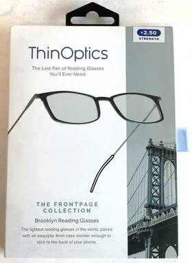 Mbbkn2.5cisr Thinoptics New Brooklyn 2.50 Clear Frame Reading Glasses With Milano Case Readers