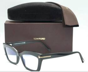 5766-b Tom Ford New Reading Glasses Tf 001 54-19 140 Black Cat Eye Frame Readers