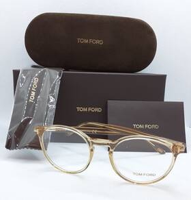Tf5524 Tom Ford New Glasses Tf 5524 045 49-19 Brown Crystal Round Optical Frame Rx