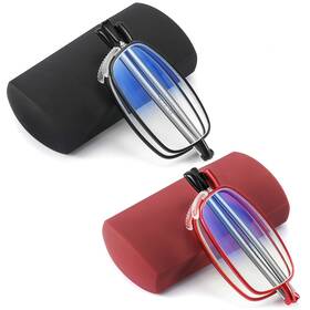 Touk 786468853838 2 Pack Foldable Reading Glasses Anti Blue Light Soft Nose Pad Spring Hinge C