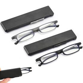 Toveen 786468855320 2 Pack Compact Folding Reading Glasses Anti Blue Light Uv Ultra-thin Slim Tr