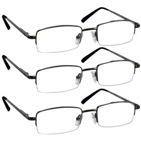Vp3-gunmetal-1.50 Truvision Readers -vp3-gunmetal-1.50 3 Pk Gunmetal Metal Frames And Clear Acrylic Lenses 1.50