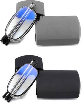 Tuke 744759525321 Touk Foldable Reading Glasses Anti Blue Light Soft Nose Pad Spring Hinge Compac