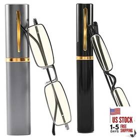 Tuke 786468853357 Small Portable Reading Glasses Anti Blue Light Grey-big / Black-small 2.0 X
