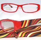 Unbranded Illusions Teal Multicolored Reading Glasses Spring Temple Hinge Case