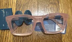 Universal Thread 196983759155 Shiny Plastic Rectangle Blue Light Filtering Reading Glasses