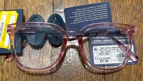 Universal Thread 196983759254 Shiny Plastic Square Blue Light Filtering Reading Glasses