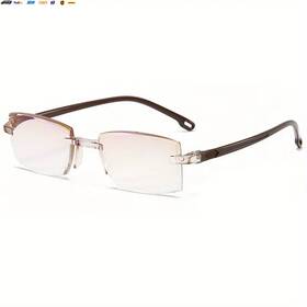 Usa-viralfinds 445000912930 Intelligent Zoom Reading Glasses Women Men Rimless Anti Blue Light Bifocal Presb