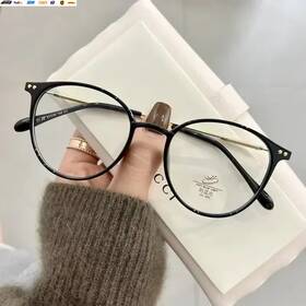 Usa-viralfinds 445010592597 Luxury Brand Round Myopia Glasses Blue Light Blocking Eyeglasses Women Men Presc