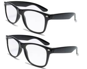 V.w.e. 2xblackway 2.75 Vision World Eyewear 2 Pairs Deluxe Reading Glasses - Comfortable Stylish Sim