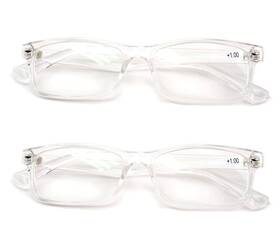 V.w.e. 747906095647 2 Pairs Casual Fashion Rectangular Reading Glasses - Stylish Simple Readers M