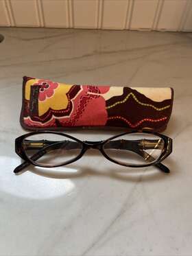 Vera Bradley 781096554027 Amanda Reading Glasses With Case 2.75 Dark Demi 968 Frame