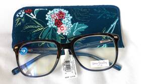 Vera Bradley 781096590971 Rose Toile Blue Light Blocking Reader Glasses 1.25 Nwt With Case