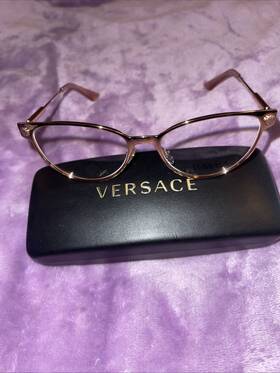 Mod.1277 Versace Ve1277 Reading Glasses Ve 1412 54-17 Rose Gold Cat Eyes Frames Readers