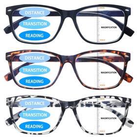 060-1 Videbla 3 Pack Progressive Multifocus Reading Glasses For Women Men Blue Light Blocki
