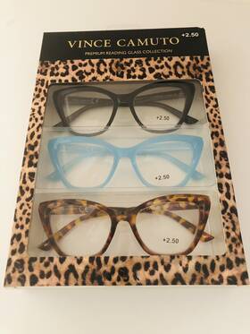 Vince Camuto 781268886376 3 Pk Premium Reading Glasses Collection Reader 2.50