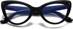 Viseng 313103644638 Womens Oversized Cateye Reading Glasses Blue Light Computer Styli