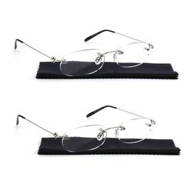 L1000-3.0 Viseng 2 Pairs Unisex Super Lightweight Rimless Quality Readers Ultra Thin Cl
