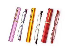 Viseng L1010-7-2.5 3 Pairs Slim Mini Metal Reading Glasses Compact Lightweight Portable R