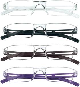 Vision 726084552456 4 Pairs Reading Glasses Blue Light Blocking Computer For Men A