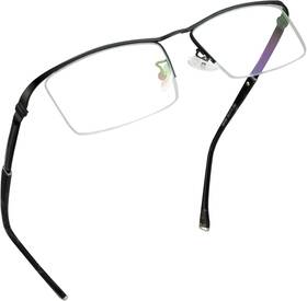 Jp66008 Vision Alloy Semi-rimless Reading Glasses Blue Light Blocking Anti Eyestrain