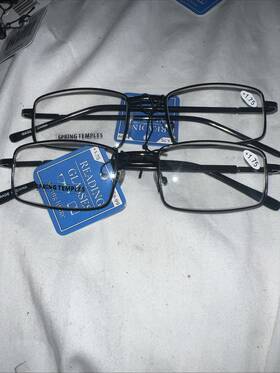 Lwv3 Vision World 2 Pairs Lightweight Rectangular Unisex Readers Spring Hinge Slim Reading Glasses