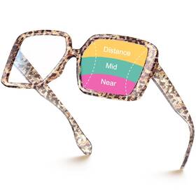 615rgb Visoone Oversized Progressive Multifocal Anti-fog Reading Glasses With Blue
