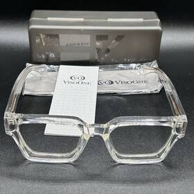 7372-082224-14.95 Visoone River Blue Light Glasses Clear Crystal 54-19-154 Nwot With Case And Cloth