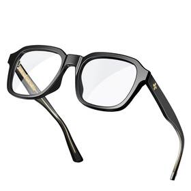 Visoone Bennett 058blb Oversized Square Blue Light Blocking Glasses Jet Black